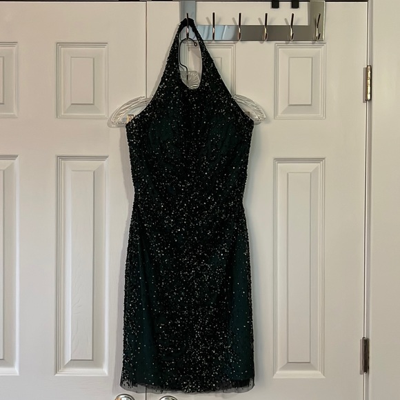 Aidan Mattox Dresses & Skirts - Halter style dark green formal dress